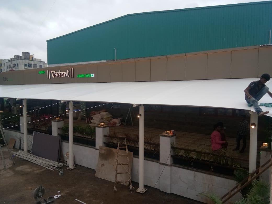 One Side Slope Tensile Structure
